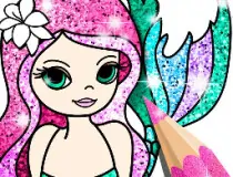 Mermaid Coloring Book Gl...